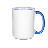 15 oz. Rim & Handle Colored Sublimation Ceramic Mug